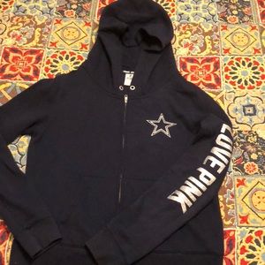 Victoria secret pink cowboys (NFL)sweater zip up.